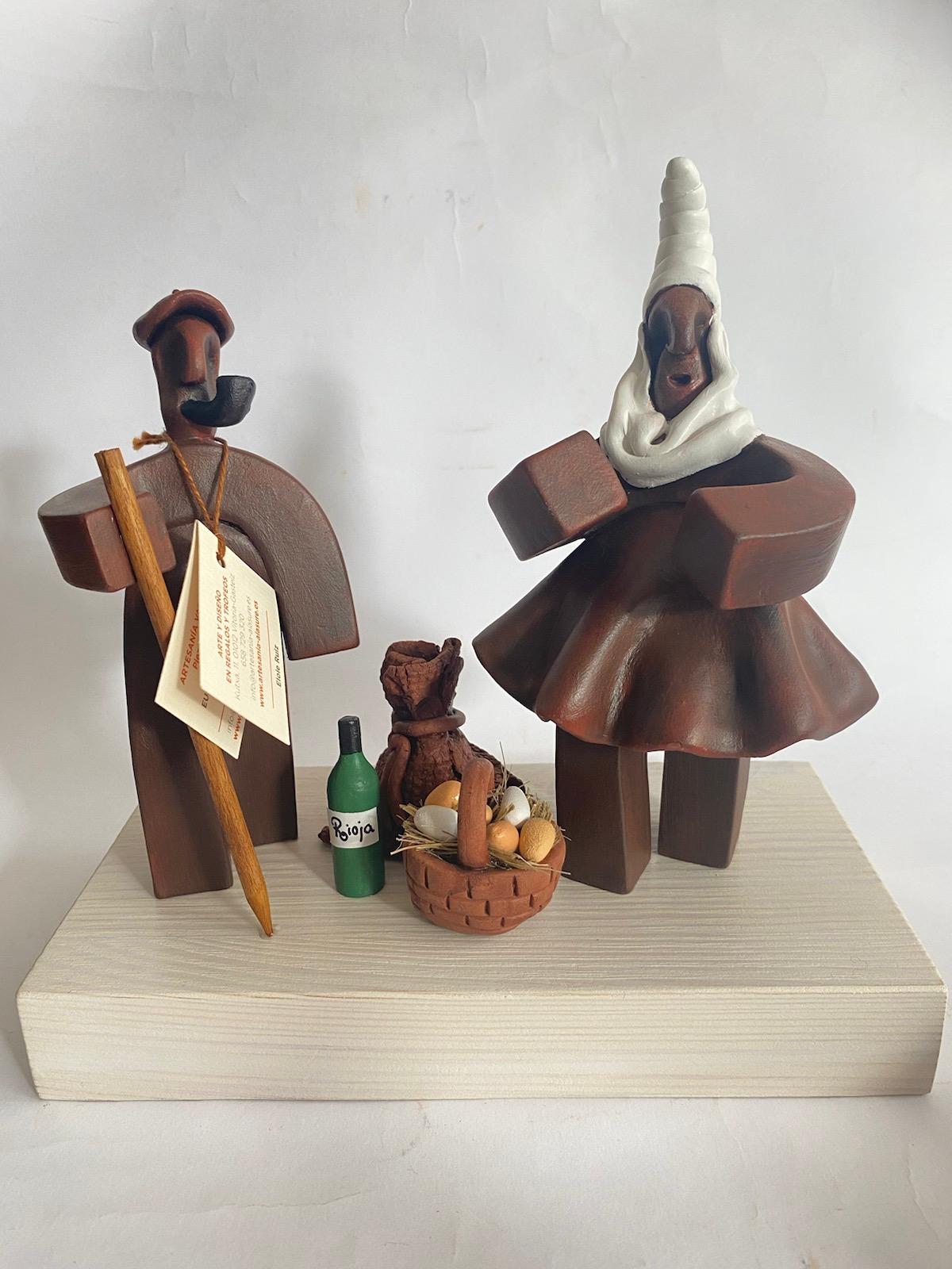 Pieza cerámica Olentzero eta Mari Domingi - Dendago