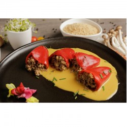 Pimientos rellenos veganos en salsa de curry thai 2