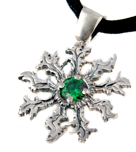 Producto vasco, Eguzkilore colgante de plata , flor del sol edelweiss - Dendago