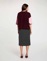 Jersey jacquard cuello redondo ciruela morgan