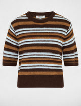 Jersey de rayas con mangas cortas marrón morgan