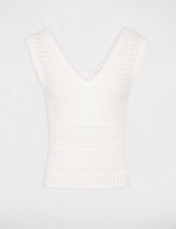 Jersey calado sin mangas marfil Morgan