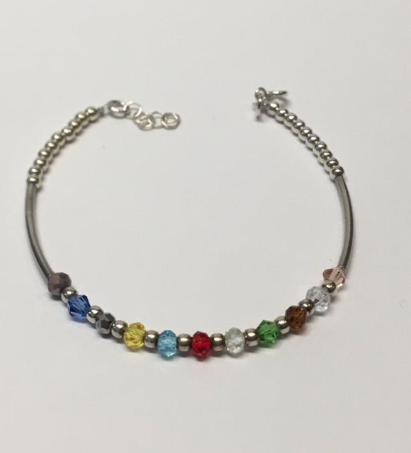 Pulsera de plata piedras de colores - Dendago