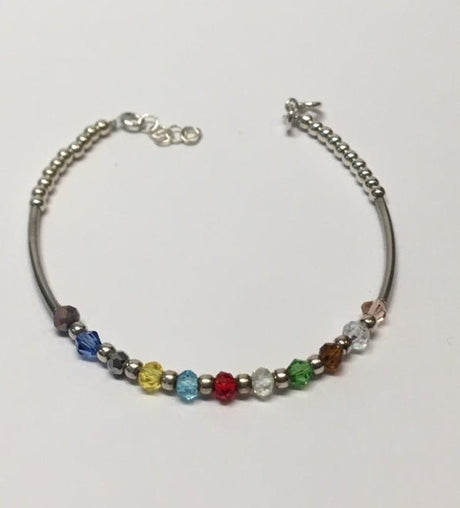 Pulsera de plata piedras de colores - Dendago