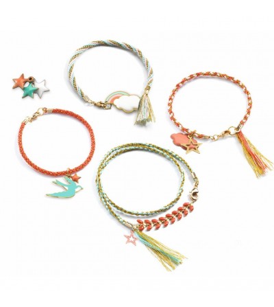 Pulseras kumihimo. Celeste. 2