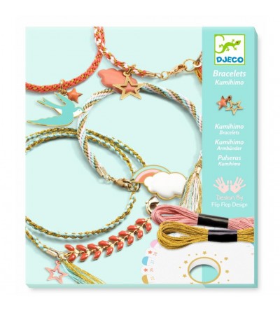 Pulseras kumihimo. Celeste. 1