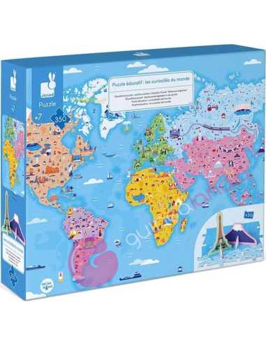 Puzzle Educativo Curiosidades Del Mundo 350 piezas - Janod - Dendago