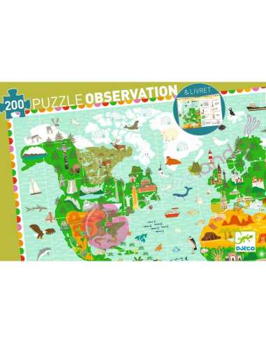 Puzzle Observación los Monumentos del Mundo 200 piezas - Djeco - Dendago