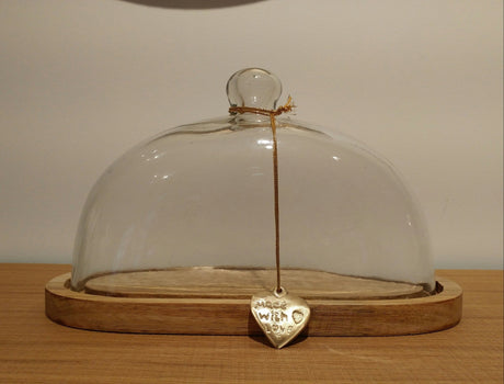 Recipiente de madera y vidrio - Dendago