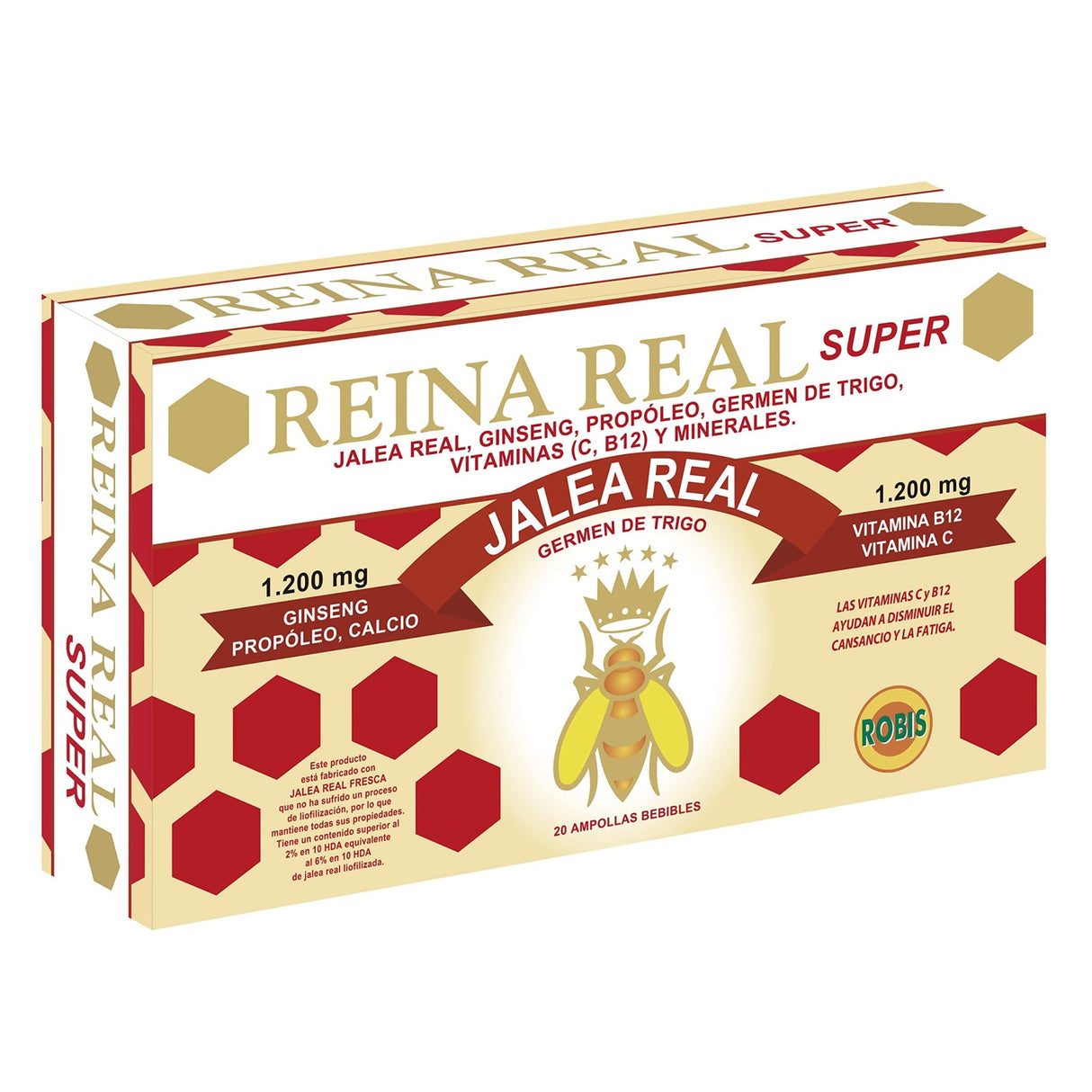 REINA REAL SUPER - con Jalea real y ginseng - 20amp ROBIS - Dendago