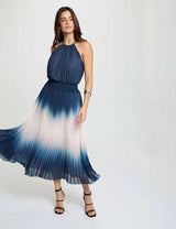 Vestido largo plisado multicolor mujer Morgan 