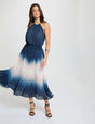 Vestido largo plisado multicolor mujer Morgan 