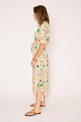 MKT STUDIO VESTIDO CAMISERO ESTAMPADO TROPICAL RODASO