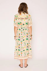 MKT STUDIO VESTIDO CAMISERO ESTAMPADO TROPICAL RODASO
