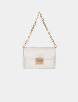 Bolso cartera de mano flecos marfil Morgan