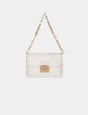 Bolso cartera de mano flecos marfil Morgan