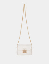 Bolso cartera de mano flecos marfil Morgan