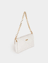 Bolso cartera de mano flecos marfil Morgan