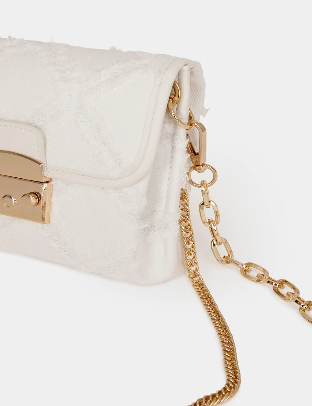 Bolso cartera de mano flecos marfil Morgan