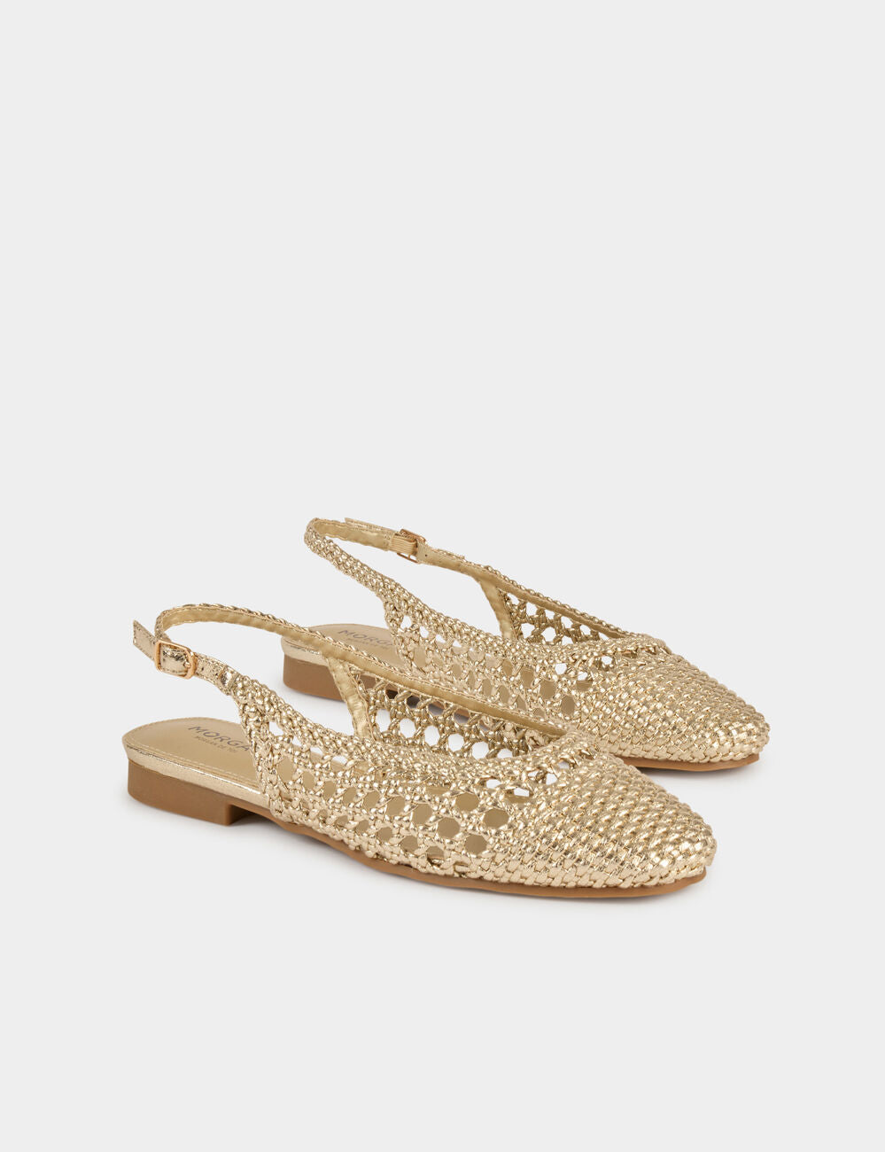 Sandalia plana trenzada amarillo oro Morgan