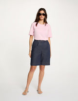 Pantalón corto ancho de mezclilla denim crudo Morgan