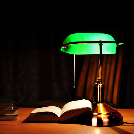 Sobremesa Abogado 1xe27 Cuero/verde 38x26x18 Cm 1