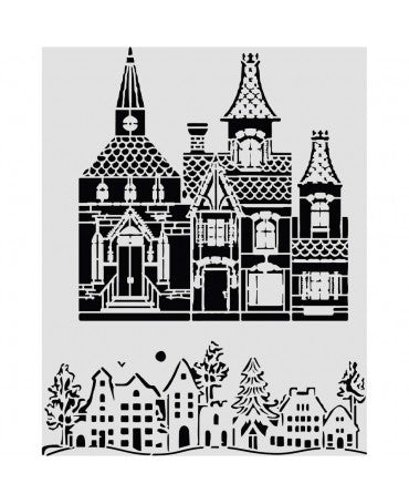 STENCIL Stamperia 20x25cm Christmas House 1