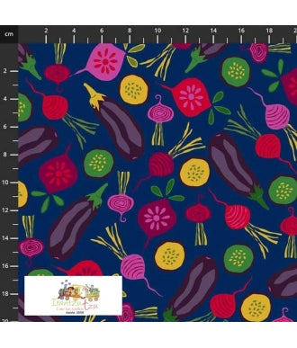 Stof Fabrics My Veggie Kitchen Vegetables Onion & Food 4501-609 1