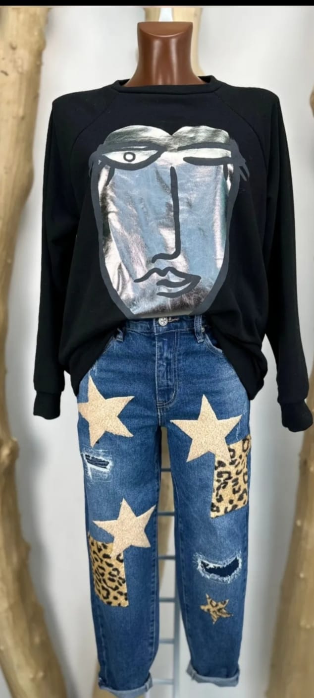 Sudadera negra cara - Dendago