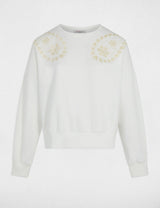 Jersey de punto bordado blanco Morgan