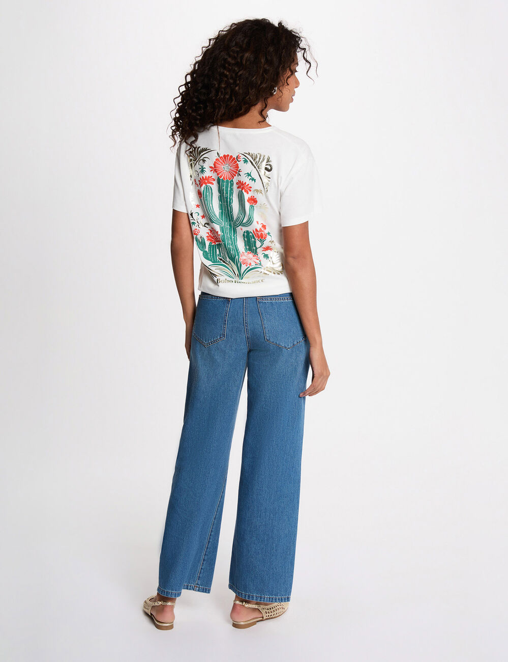 Camiseta estampada cuello redondo blanco Morgan
