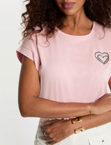 Camiseta de manga corta rosa Morgan