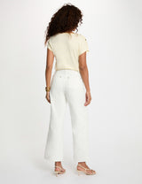 Camiseta de rayas con cuello v amarillo pastel Morgan