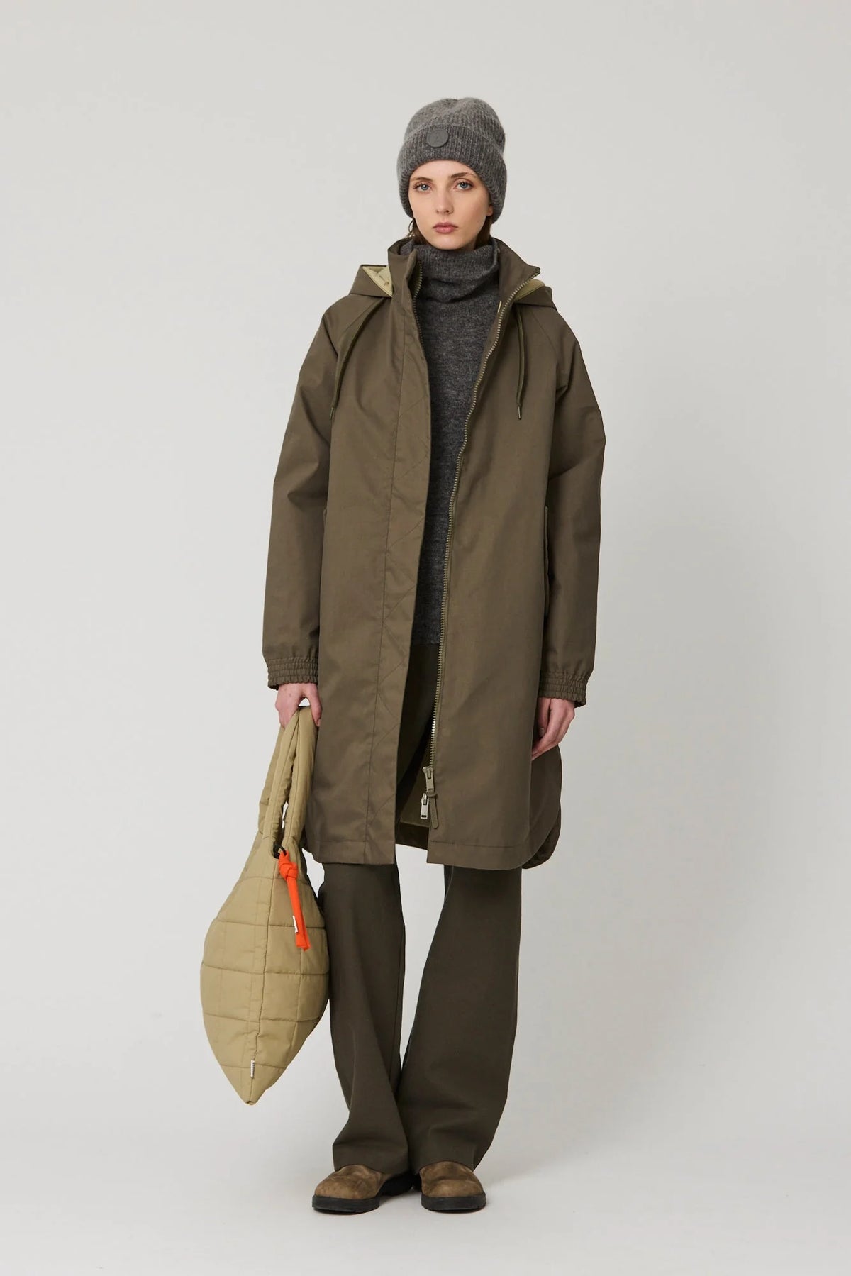 TANTÄ RAINWEAR ABRIGO PARKA ALGODON IMPERMEABLE VERDE HIELO