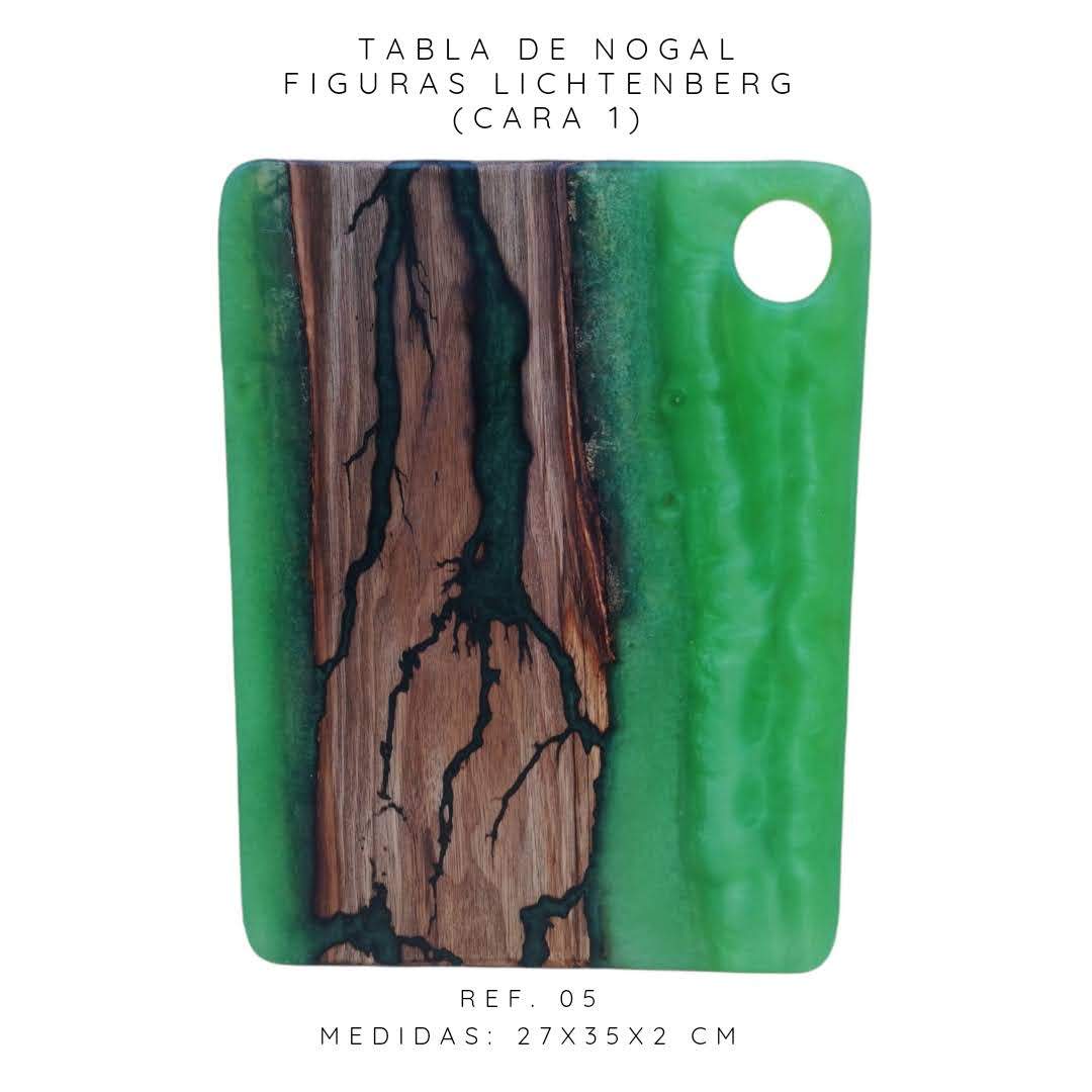 TABLA BANDEJA MADERA NOGAL VERDE LICHTENBERG - Dendago