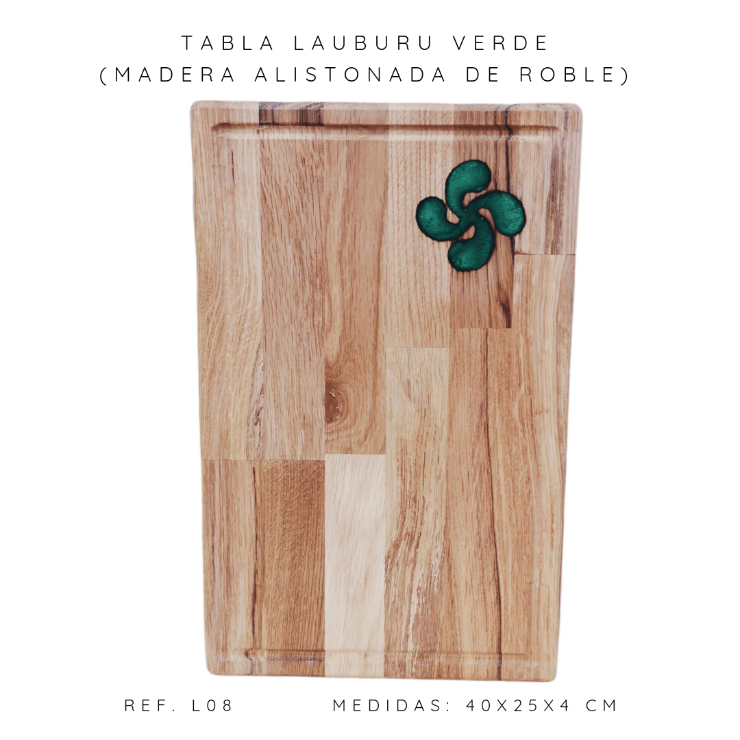 Tabla de corte madera Lauburu verde - Dendago