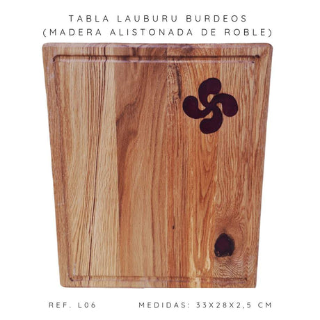 Tabla de corte pequeña madera roble Lauburu burdeos - Dendago