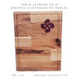 Tabla de corte pequeña madera roble Lauburu rojo - Dendago