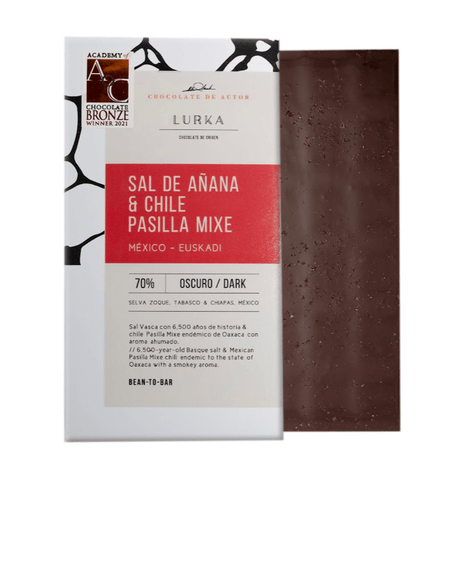 Tableta Lurka, Chile y Sal de Añana 70% - Dendago