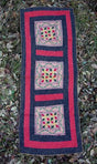 Tapiz de algodón 3 cuadrados. Bordado en seda 40 x 125 - Dendago