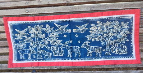 Tapiz de algodón azul de Senegal - Dendago