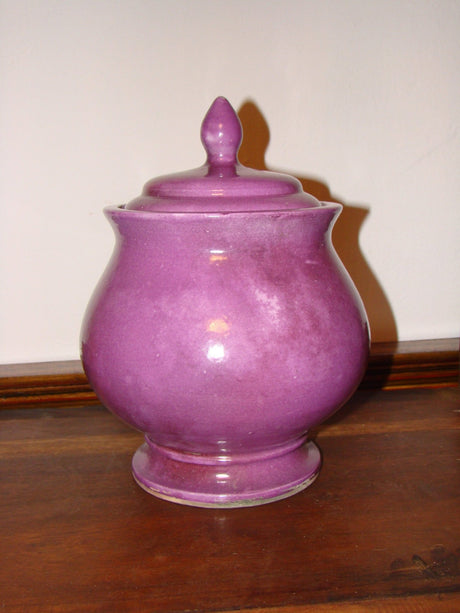 Tarro con tapa cerámica morada - Dendago