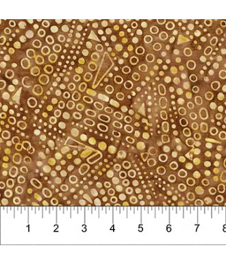 Tela Batik Northcott Banyan Kayana Marron Dorado 1