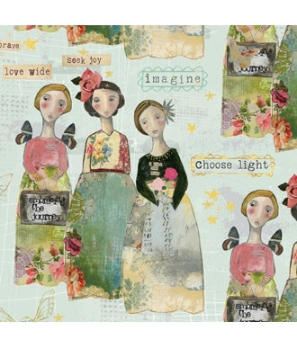 Tela Benartex Be The Light Angels Light Turquoise 1