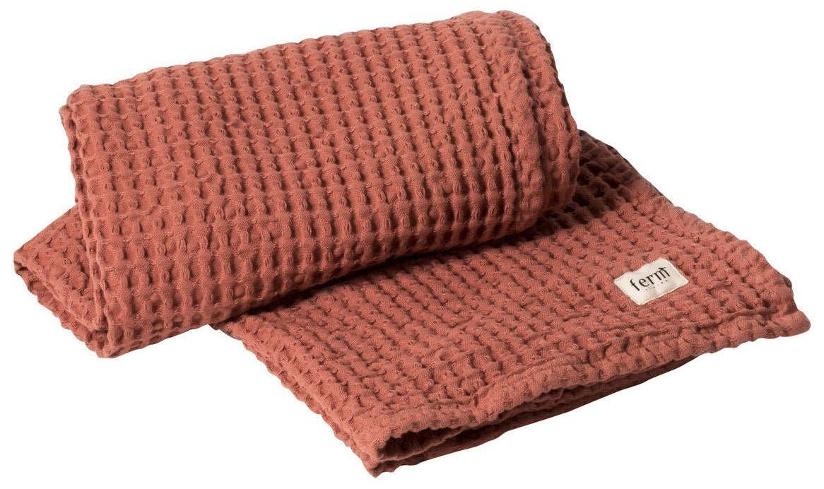 Toalla baño 100% algodón orgánico color teja - Dendago