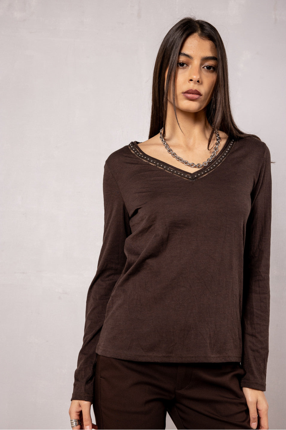Camiseta Torina Studs chocolate torta Freeman T.Porter