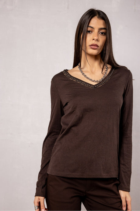 Camiseta Torina Studs chocolate torta Freeman T.Porter