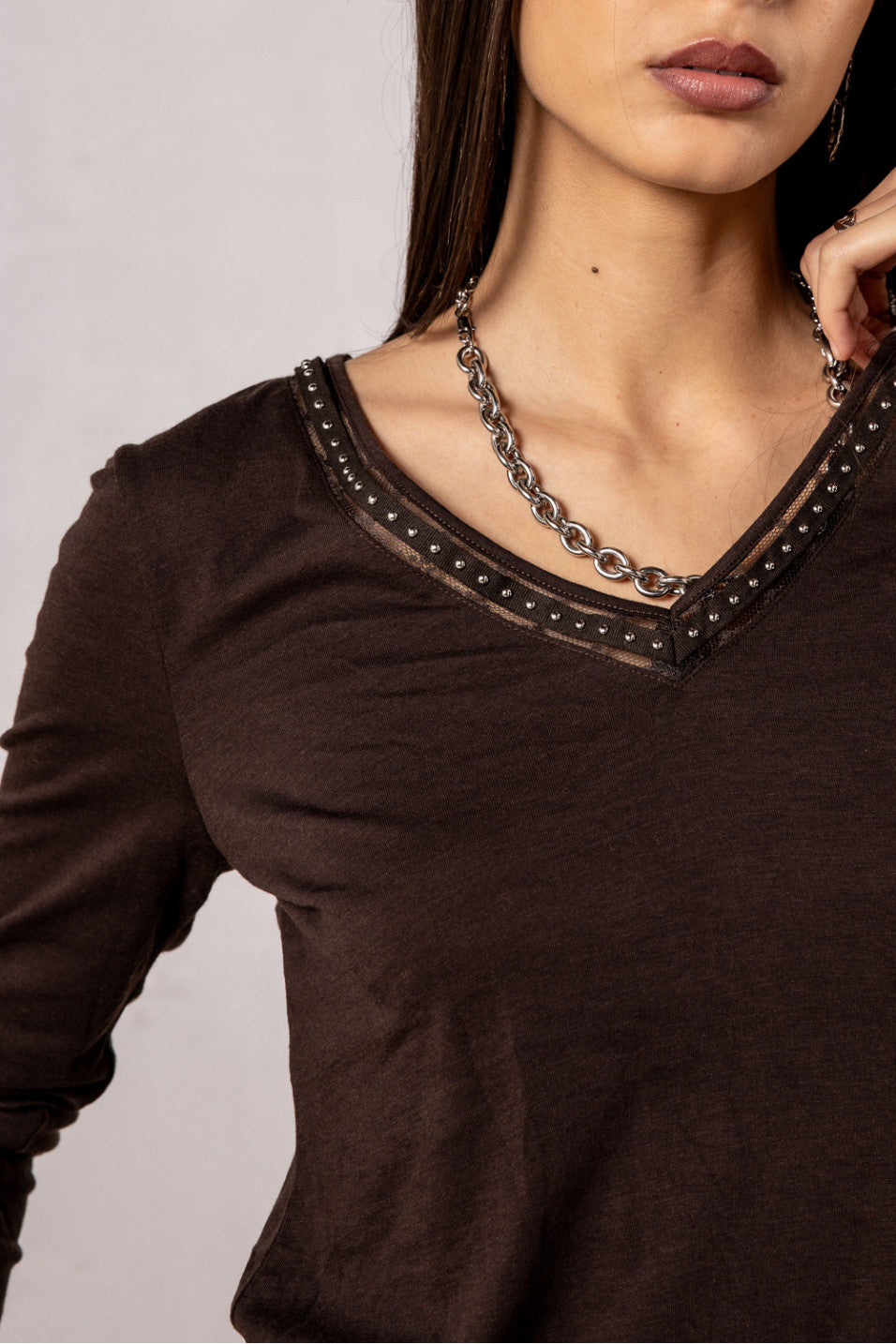 Camiseta Torina Studs chocolate torta Freeman T.Porter
