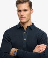 Polo  clásico de manga larga estilo preppy azul marino intenso Superdry&Co