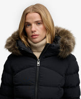 Chaqueta acolchada Fuji con capucha de piel sintética negro Superdry&Co